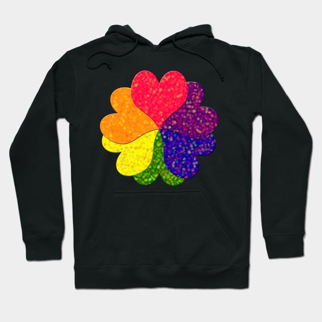 Love in Bloom Rainbow Hearts in Flower Shape Hoodie by Klssaginaw